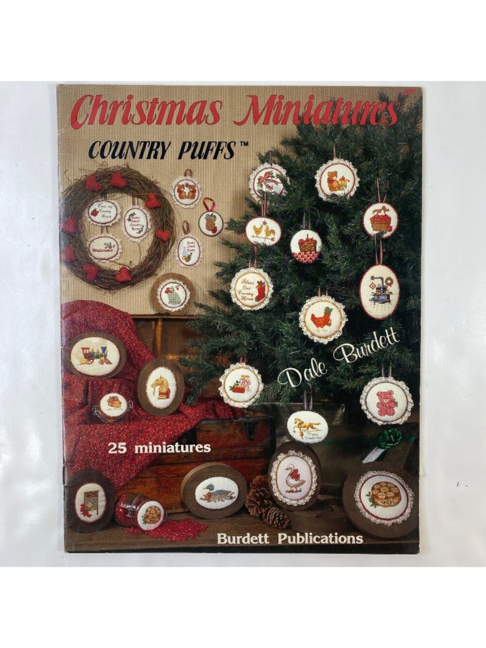 Vintage Dale Burdett Country Puffs Christmas Miniatures Cross-Stitch Book